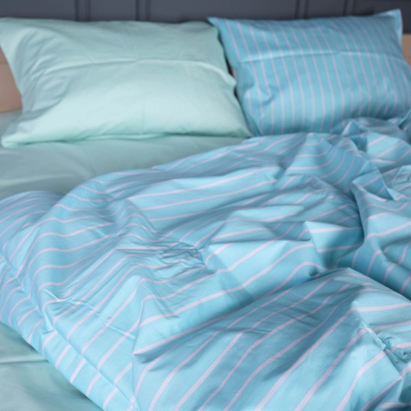 Фото - Комплект постільної білизни MirSon 22-1466 Seafoam Stripe 220х240 (2200013051565)
